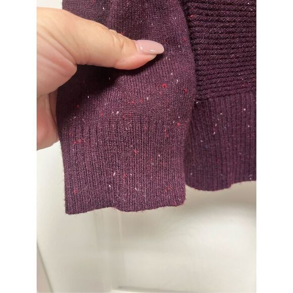 C&C California Burgundy Marled Knit Alpaca Wool Hoodie Zip Up Cardigan Sweater s - Picture 6 of 8